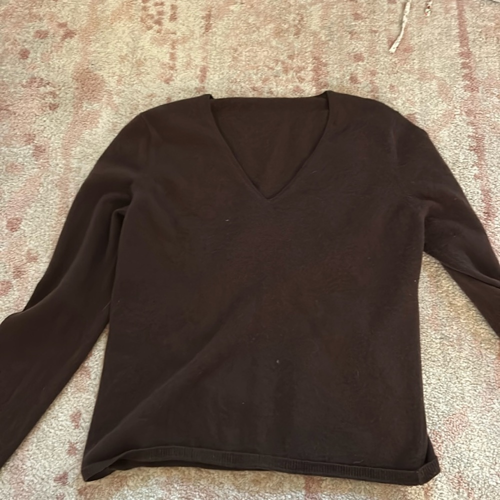 brown cashmere sweater, very soft